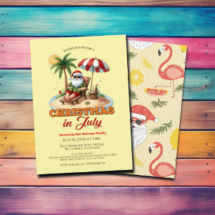 Tropical Beach & Santa Christmas in het feest van  Kaart