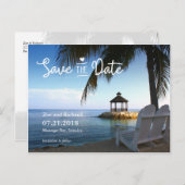 Tropical Beach Save the Date Briefkaart (Voorkant / Achterkant)