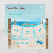 Tropical Beach Save the Date Briefkaart (Voorkant / Achterkant)