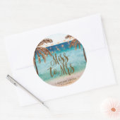 Tropical Beach Scene Miss to Mrs Favus sticker (Envelop)