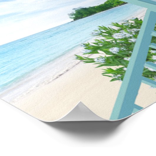 Tropical Beach Scene Poster (Coin)