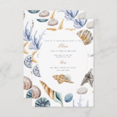 Tropical Beach Shell bruids douche uitnodiging (Voorkant / Achterkant)