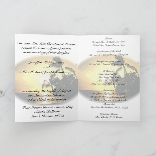 Tropical Beach Shoreline bruiloft (Binnen)