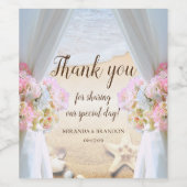 Tropical Beach Starfish bruiloft dank u Wijn Etiket (Enkel label)