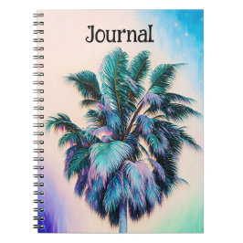 Tropical Beach Style Palm Tree Art Journal Spiral Notitieboek