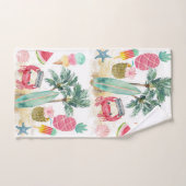 Tropical Beach Summer Surf Seashells Palmbomen Bad Handdoek (Handdoek)