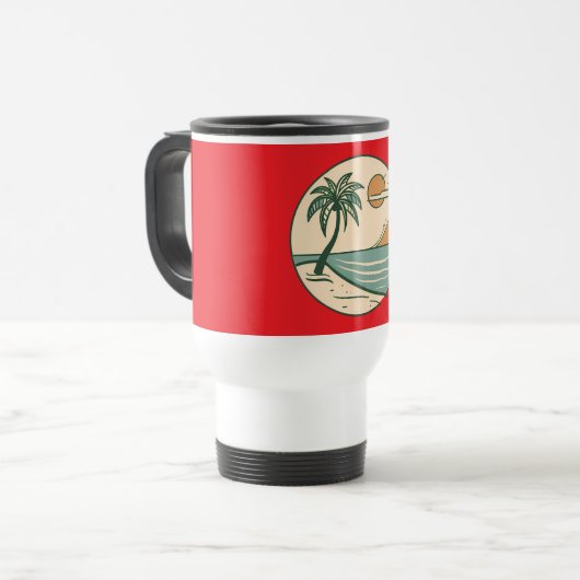 Tropical Beach Sunset Coffee Mok (Voorkant links)