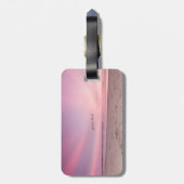 Tropical Beach Sunset Hawaiian Plumeria. Bagagelabel (Achterkant verticaal)