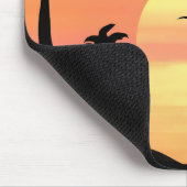 Tropical Beach Sunset Palm Tree Silhouette Art Muismat (Hoek)
