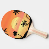 Tropical Beach Sunset Palm Tree Silhouette Art Tafeltennisbatje (Zijkant)