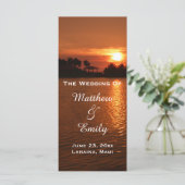 Tropical Beach Sunset Wedding Programme (Debout devant)