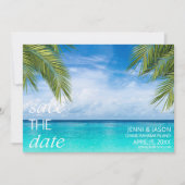 Tropical Beach Trouwfoto Save the Date (Voorkant)