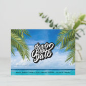 Tropical Beach Trouwfoto Save the Date (Staand voorkant)