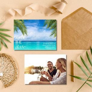 Tropical Beach Trouwfoto Save the Date