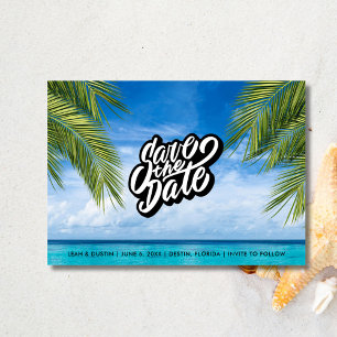 Tropical Beach Trouwfoto Save the Date