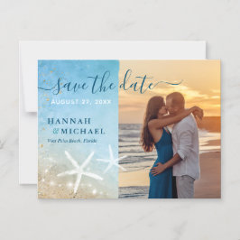 Tropical Beach Trouwfoto Save the Date Magnetische Uitnodiging