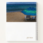 Tropical Beach Umbrella Photo Carnet Spiral (Dos)