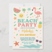 Tropical Beach Verjaardag Uitnodiging & Decor voor (Voorkant)