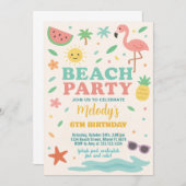Tropical Beach Verjaardag Uitnodiging & Decor voor (Voorkant / Achterkant)