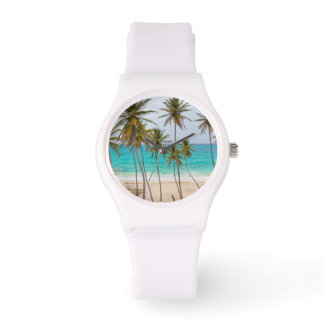 Tropical Beach Watch Palm Trees Horloge