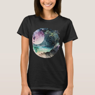 Tropical Beach Waterverf T-shirt