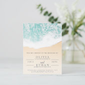 Tropical Beach Waves Bruiloft Uitnodiging Briefkaa (Staand voorkant)