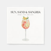 Tropical Beach Wedding Drink Bar Servetten (Voorkant)
