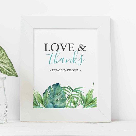 Tropical Beach Wedding Favors Sign Poster