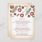 Tropical Beach Wedding Information Carte d'invité (Devant / Derrière)