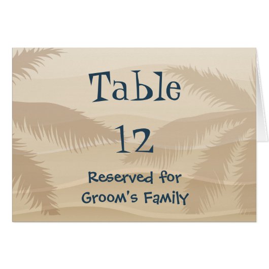 Tropical Beach Wedding Numéro de table (Devant Horizontal)