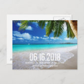 Tropical Beach Wedding Save the Date Briefkaart (Voorkant / Achterkant)