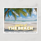 Tropical Beach Wedding Save the Date Briefkaart (Voorkant)