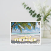 Tropical Beach Wedding Save the Date Briefkaart (Staand voorkant)