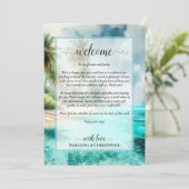 Tropical Beach Wedding Welcome & Itinerary Programma (Staand voorkant)