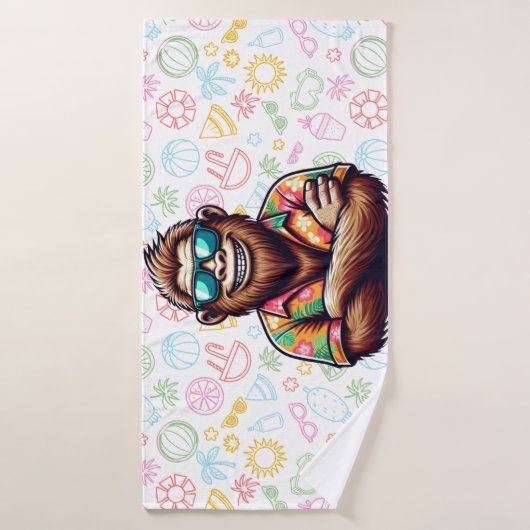 Tropical/beach yeti/bigfoot (Serviette de bain)