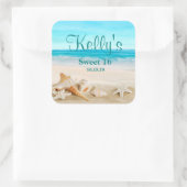Tropical Beach Zee Shell Sweet 16 Favor Labels (Tas)