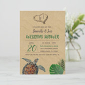 Tropical Beach Zee Turtle Trouwdouche Kaart (Staand voorkant)