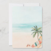 Tropical Beach Zomer Surf Zee 1e Verjaardag Meisje Kaart (Achterkant)