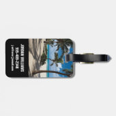 Tropical Beaches Anguilla Beach, Palm Tree Bagagelabel (Achterkant horizontaal)