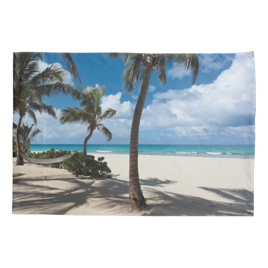 Tropical Beaches Anguilla Beach, Palm Tree Kussensloop (Achterkant)