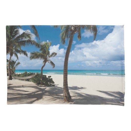 Tropical Beaches Anguilla Beach, Palm Tree Kussensloop (Voorkant)