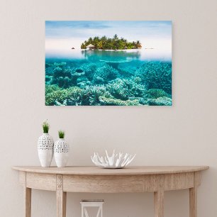 Tropical Beaches Ari Atoll Maldives Canvas Afdruk
