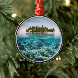 Tropical Beaches Ari Atoll Maldives Metalen Ornament