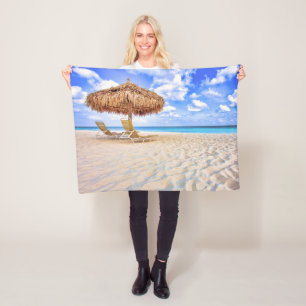 Tropical Beaches Aruba Sandy Beach Fleece Deken