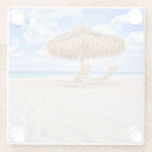 Tropical Beaches | Aruba Sandy Beach Glazen Onderzetter (Achterkant)