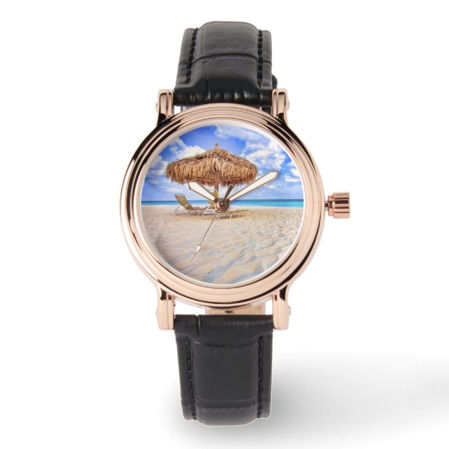 Tropical Beaches | Aruba Sandy Beach Horloge (Voorkant)