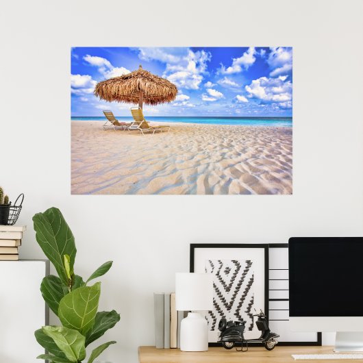 Tropical Beaches | Aruba Sandy Beach Poster (Thuiskantoor)