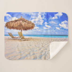 Tropical Beaches Aruba Sandy Beach Sherpa Deken