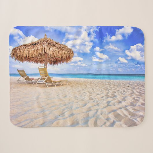Tropical Beaches | Aruba Sandy Beach Sherpa Deken (Voorkant (horizontaal))