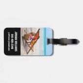 Tropical Beaches | Beach Chair on Sand Bagagelabel (Achterkant horizontaal)